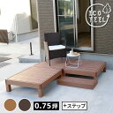 人工木ウッドデッキ ecofeel(エコフィール)3台 ステップセット PWDE-3P-STP