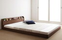 棚・照明・コンセント付ロング丈連結ベッド 国産ボンネルコイルマットレスハード付き セミダブル ロング丈(3)