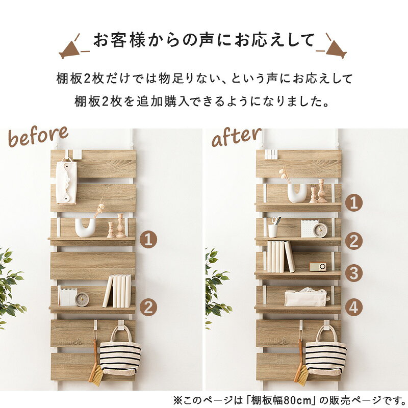 ウォールラック棚板 2枚組 80×17.5×15cm [3]