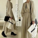 ワンピース ロング 秋 ロングワンピース 長袖 アウター 2way ロング丈 ミモレ ロングワンピ ロングアウター 長袖ワンピース 羽織 ジャケット コート ロ...