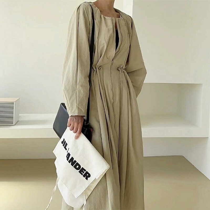 ワンピース ロング 秋 ロングワンピース 長袖 アウター 2way ロング丈 ミモレ ロングワンピ ロングアウター 長袖ワンピース 羽織 ジャケット コート ロングジャケット ロングコート マキシワンピース 大人 抜け感 ライトアウター 上着 ファスナー aライン 着痩せ