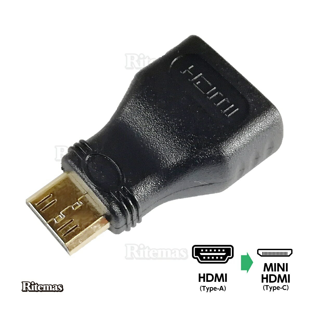 MINI HDMI変換アダプター HDMIタイプA（メス） HDMI-mini（オス） HDMI Aタイプ HDMI Cタイプ HDMIミニ mini 変換用 …