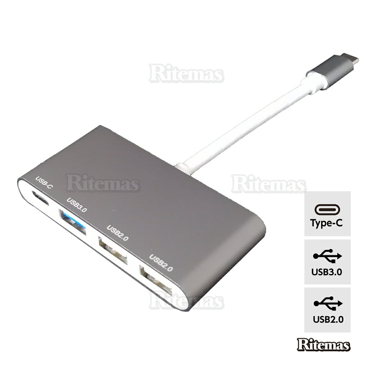 4in1 Type-C to USBマルチポート 薄型 軽