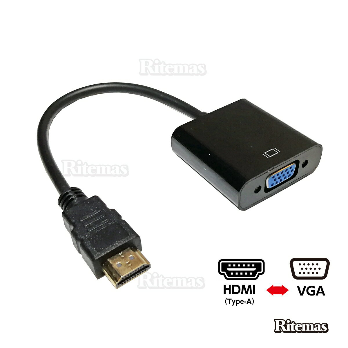 HDMI オス to VGA メス 変換アダプター ビデオ変換 アダプタケーブル 金メッキコネクタ搭載 1080P PC DVD HDTV用 変…