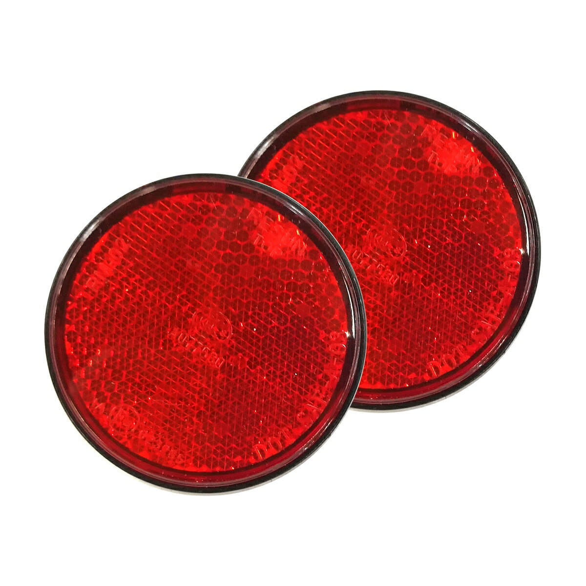 汎用 12V LEDリフレクター 反射板 丸形 レッド 赤 サイドマーカー バイク スモール ブレーキ 連動可能 サイドマーカー 2個set