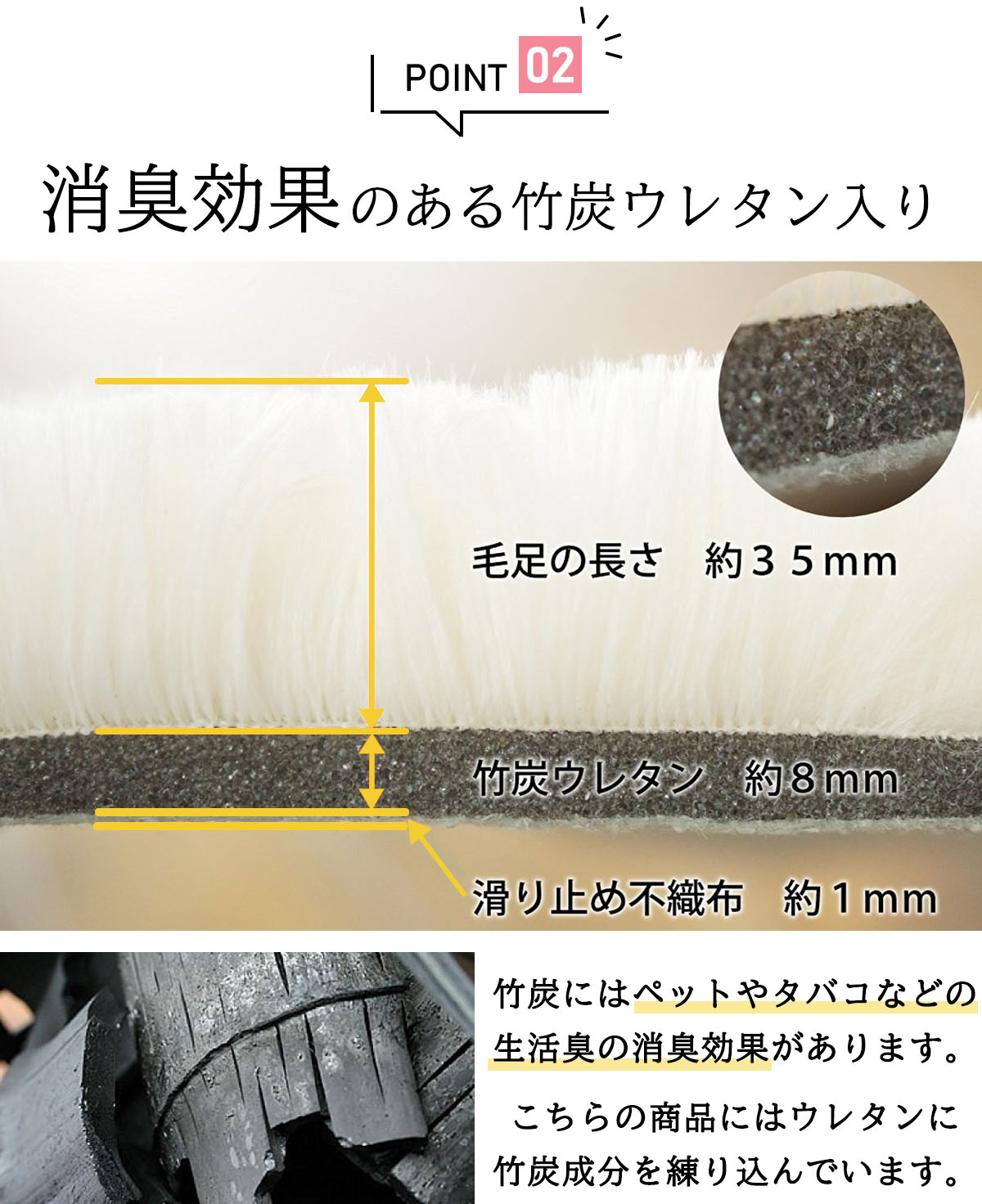 ラグ シャギー 190×240cm [ シャギーラグ おしゃれ 洗える ラグマット 3畳 長方形 リビング カーペット ふわふわ 3畳マットかわいい 抗菌 洗濯機で洗える 滑り止め付き あったか オールシーズン ホットカーペット対応 床暖房対応 ウレタン入り 毛足長い 冬用 冬用ラグ ] [3]