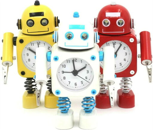 無料ラッピング 非カチカチ ロボット 目覚まし時計 ロボット目覚まし時計 ステンレス メタル - ウェイクアップクロック 点滅 アイライト と ハンドクリップ付き 無料ラッピング 非カチカチ ロボット 目覚まし時計 ロボット目覚まし時計 ステンレス メタル - ウェイクアップクロック 点滅 アイライト と ハンドクリップ付き
