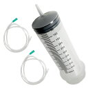 シリンジ 注射器 500ml プラスチック オイル交換 肥料 液体 計量 1m チューブ 2本セット