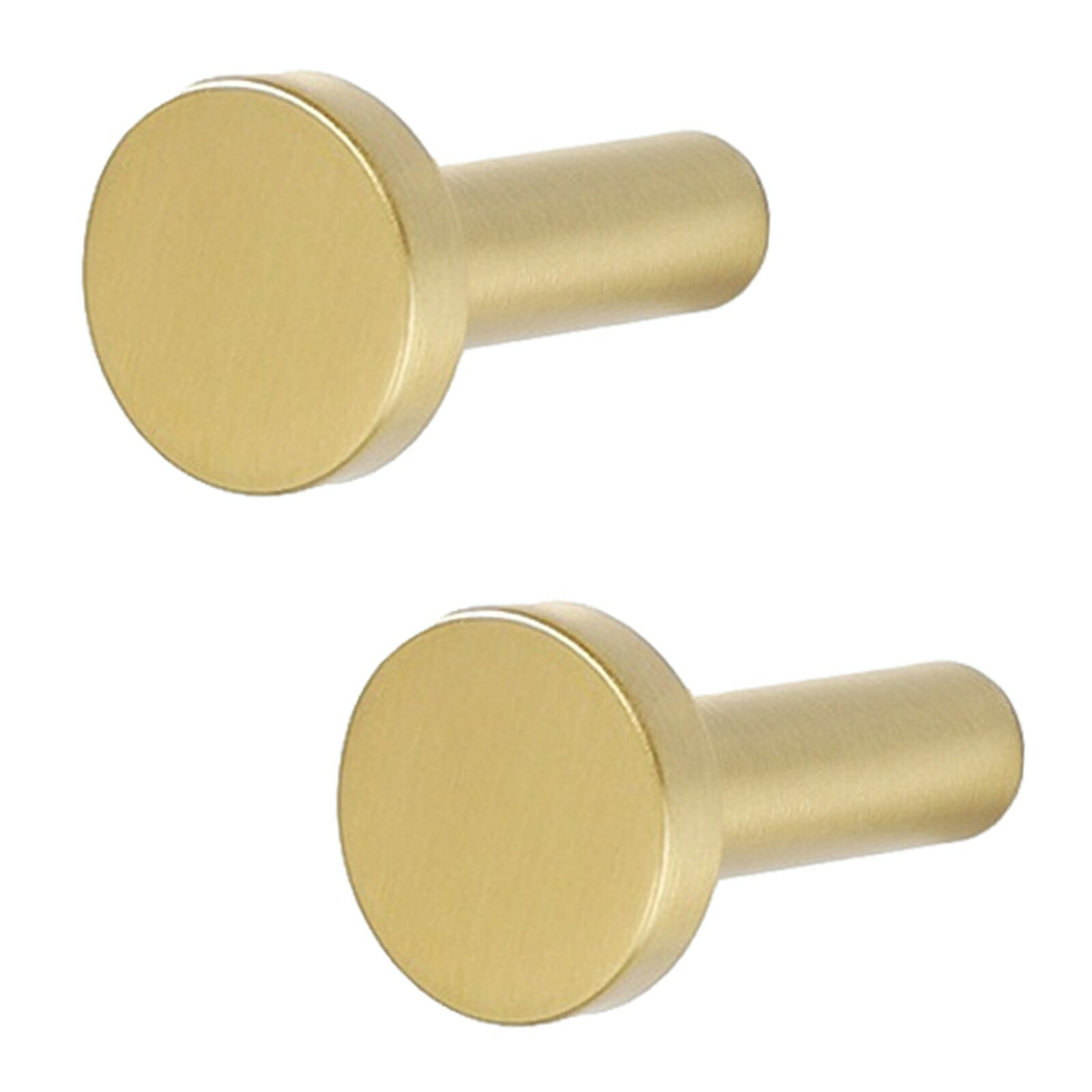 壁掛けフック 金色 2個セット ウォールハンガー コートハンガー 上着 帽子 鍵掛け アルミ製 ネジ式 丸型
