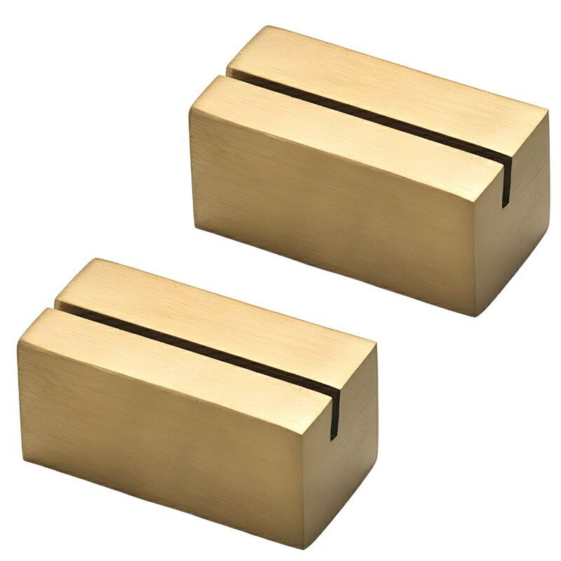 乐天商城 - カードスタンド ゴールド 2個セット ステンレス メモホルダー 名刺 カード立て ヘアライン 金色 4×2×2cm 長方形