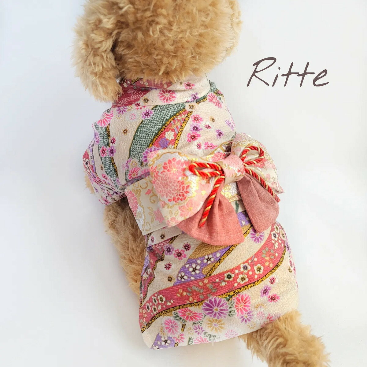 【Ritte】着物 ピンク ドッグウェア 犬服 犬 小型犬 猫 服 着物 浴衣 犬着物 和服 和柄  ...