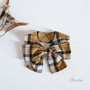 りぼんスタイ 名前刺繍 タータンチェック 犬服 ドッグウェア ペット用 リボン スタイ ビブ 名前入り チェック柄 可愛い プレゼント 日本製