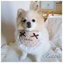 【Ritte】 名入れ刺繍 フリルスタイ チェック ドッグウェア 犬服 犬 猫 スタイ ビブ よだれかけ プレゼント おしゃれ かわいい 名前入り ネーム 刺繍 犬用スタイ ブラウン 秋 送料無料