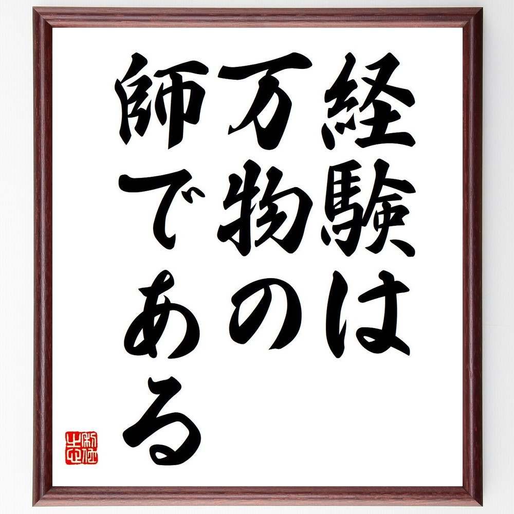 カエサルの名言「経験は万物の師である」額付き書道色紙／受注後直筆（名言 カエサル グッズ 偉人 座右の銘 壁掛け 贈り物 プレゼント 故事成語 諺 格言 有名人 人気 おすすめ）