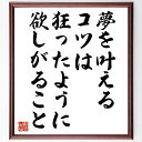 名言「夢を叶えるコツは狂ったように欲しがること」手書き書道色紙額/受注後の毛筆直筆(夢 山本寛斎 名言 情熱 目標達成 自己啓発 努力 日本の思想 教訓 成功 ...