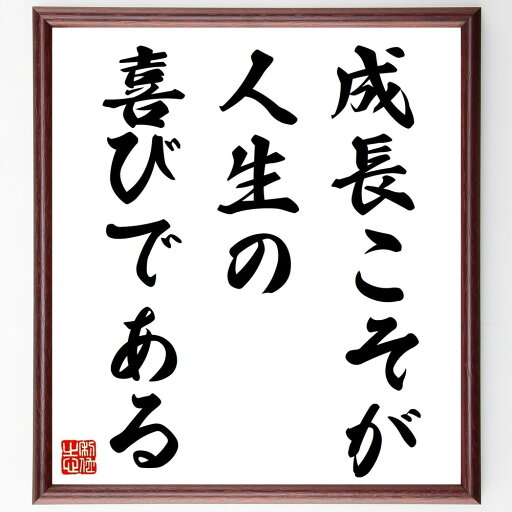 名言「成長こそが人生の喜びである」手書き書道色紙額/受注後の毛筆直筆(成長 名言 自己啓発 人生の喜び 挑戦 学び 経験 自己改善 人生の目的 成長の重要性 名言 格言 座右の銘 プレゼント 贈り物 お祝い 偉人 グッズ 心に響く 短い アニ~ 名言「成長こそが人生の喜びである」手書き書道色紙額/受注後の毛筆直筆(成長 名言 自己啓発 人生の喜び 挑戦 学び 経験 自己改善 人生の目的 成長の重要性 名言 格言 座右の銘 プレゼント 贈り物 お祝い 偉人 グッズ 心に響く 短い アニ~
