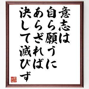 ダンテ・アリギエーリの名言「意志は、自ら願うにあらざれば決して滅びず」手書き書道色紙額/受注後の毛筆直筆(ダンテ・アリギエーリ 名言 意志 願望 自己実現 文学 イタリア文学 人生の教訓 決意 運命 ダンテ・アリギエーリ 名言 格言 座右の銘~