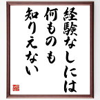 ロジャー・ベーコンの名言「経験なしには、何ものも知りえない」額付き書道色紙／受注後直筆（ロジャー・ベーコン 名言 グッズ 偉人 座右の銘 壁掛け 贈り物 プレゼント 故事成語 諺 格言 有名人 人気 おすすめ）