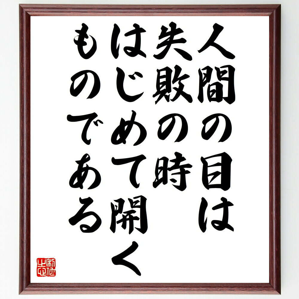 アントン・チェーホフの名言「人間の目は失敗の時、はじめて開くものである」手書き書道色紙額/受注後の毛筆直筆(成長の過程 教訓 自己反省 逆境を乗り越える 人生の...