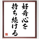 名言「好奇心を持ち続ける」手書き書道色紙額/受注後の毛筆直筆(好奇心を持ち続ける 学び続ける 知識の探求 創造性 新しい経験 自己成長 探索心 知識欲 クリエイ...