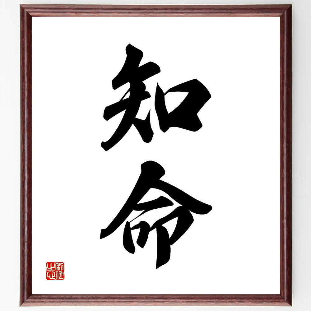 二字熟語「知命」手書き書道色紙額/受注後の毛筆直筆(知命 二字熟語 知恵 命の意味 人生の知恵 知命の教え 知命の解釈 知命の重要性 知命と運命 知命の哲学 二...