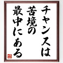アインシュタインの名言「チャンスは、苦境の最中にある」手書き書道色紙額/受注後の毛筆直筆(アインシュタイン 名言 チャンス 苦境 逆境の中で 成功の秘訣 科学者...