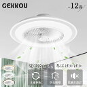 GEKKOU【先着2,000円OFFクーポン・超お得SALE】 シーリングファンライト シーリングファン LED 12畳対応 高輝度 調光調色 リモコン アプリ...
