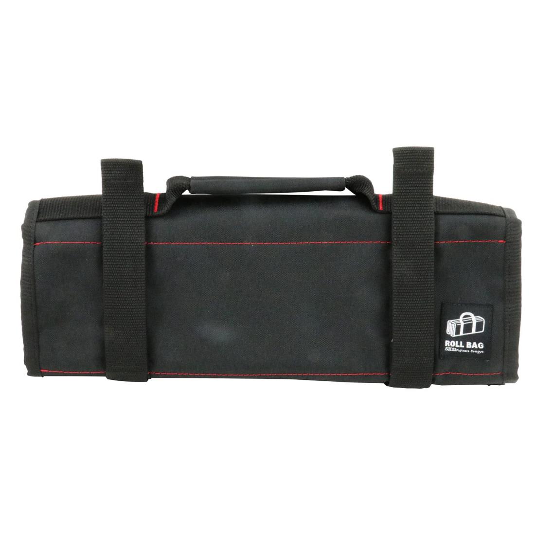 SK11(エスケー11) ロールバック DX S ツールバッグ 工具 収納 ファスナーポケット付き ブラック/レッド