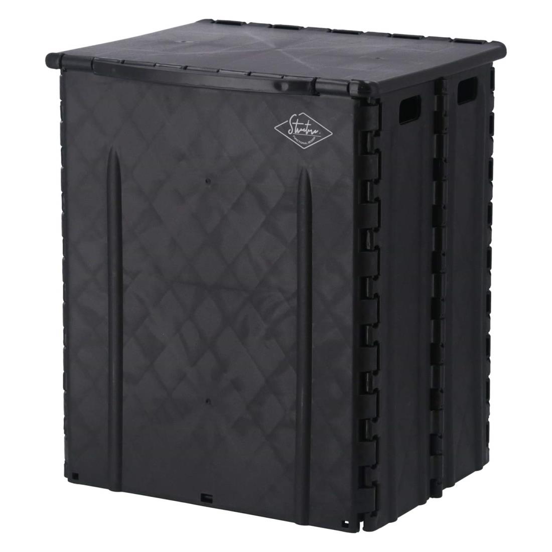 不二貿易 収納ボックス キャンプ用 ゴミ箱 折りたたみ椅子 アウトドアチェア 幅32cm ブラック 耐荷重80..