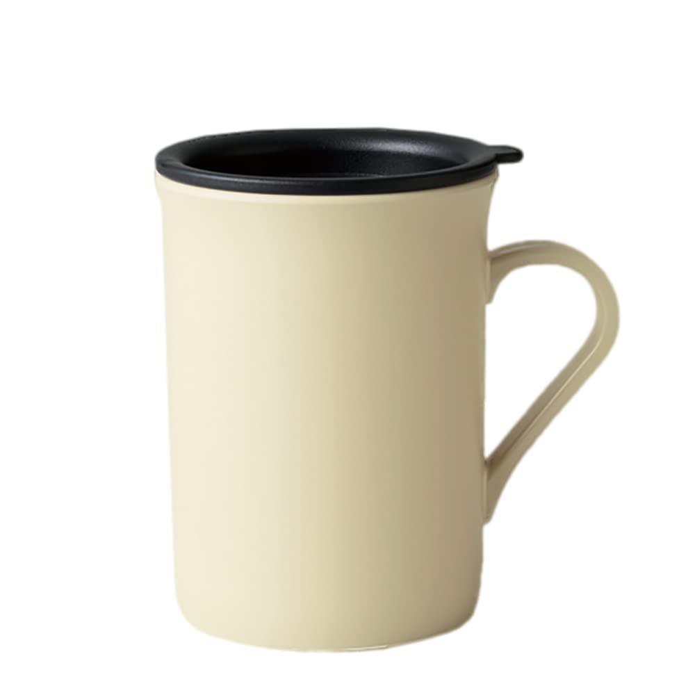 竹中(Takenaka) マグカップ 蓋付き カームディッシュ フタ付ロングマグ 日本製 ライトグレー 約300ml T-26632