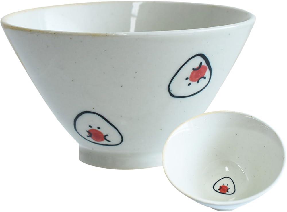 逸品社 ぎゅっとおにぎりさん 梅おにぎりさん 茶碗 日本製 日本製 電子レンジ可能/食洗機可能 ギフト 4..
