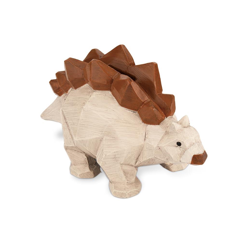 貯金箱 マネーバンク 恐竜 ステゴサウルス 木彫り調 アニマル インテリア オブジェ Suora