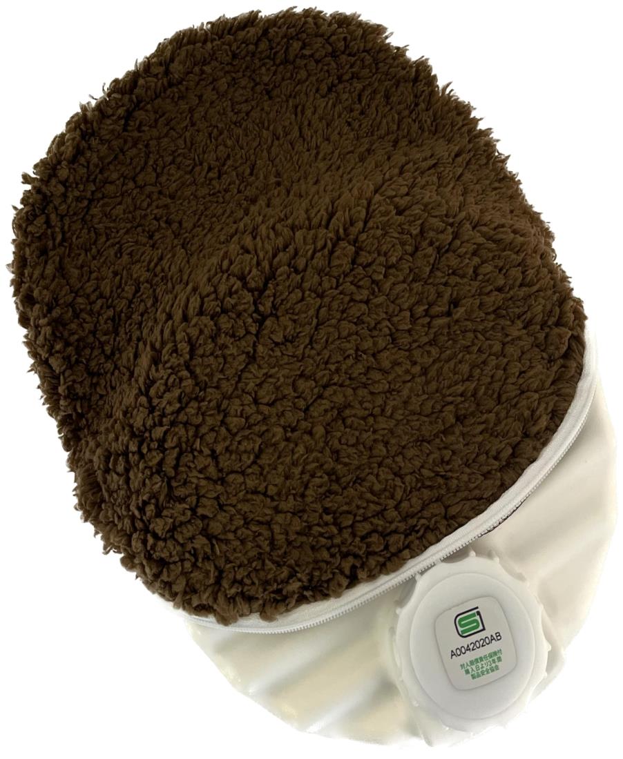 尾上製作所(ONOE) ポリ湯たんぽ650mlホワイト ブラウンカバー付 MY-7012 お湯 日本製 キャンプ 防災グッズ 家庭用 注水式