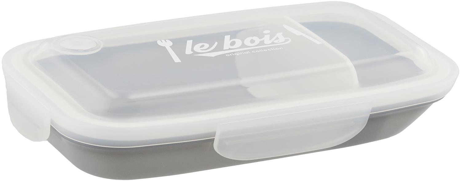 4点ロックドームランチボックス350グレー