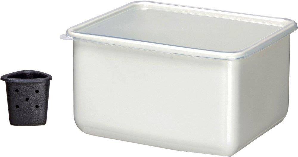 高木金属工業(Takagi Metal) 漬け物容器 漬物器 糠漬け ぬか漬け 水取り器 ホーロー 角型 4.0L HSP-NS