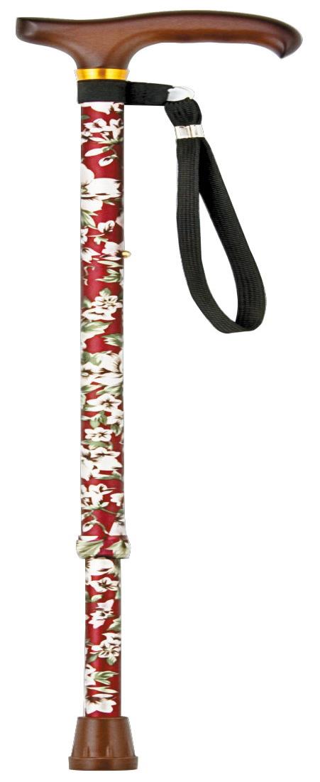 マキテック SKステッキ 花柄 AS-80 RE・レッド