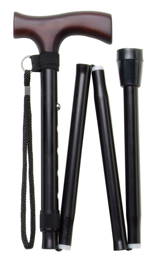 マキテック エコノミーステッキ (折りたたみ・太身) 収納袋付き OT-009 ブラック