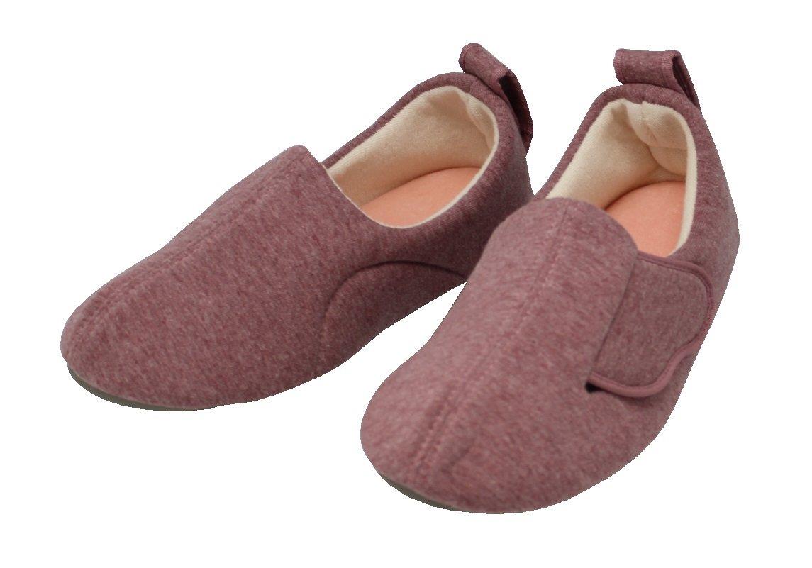 徳武産業 介護シューズ あゆみ スリットベルト 室内用 紫 Lサイズ(23.5-24.5cm) 足囲3E~7E相当 両足