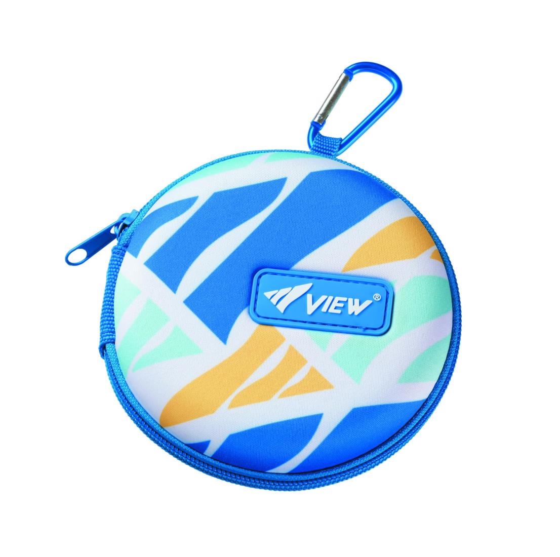ビュー スイミング ゴーグルケース カラビナ付 水泳用 ゴーグル保護 通気穴あり 保護用ケース 水中めがねケース 小物入れ ブルー VA1304 BL