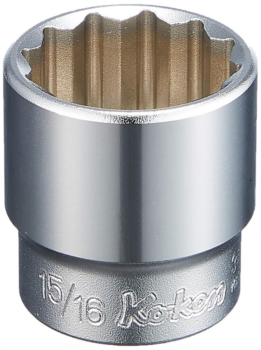 ◆商品名：山下工業研究所(Ko-ken) ソケット 12角 3405A-15/16 差込角:9.5×全長:34mm 1個D1(mm):32D2(mm):28.5ℓ(mm):16L(mm):34重量(g):1023/8(9.5mm)SQ. 12角ソケット 15/16 3405A-15/16