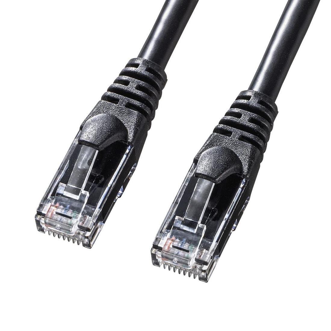 サンワサプライ LANケーブル CAT6A より線 10Gbps/500MHz ギガビット イーサネットケーブル ツメ折れ防止 RJ45コネクタ (5m) ブラック KB-T6AY-05BK