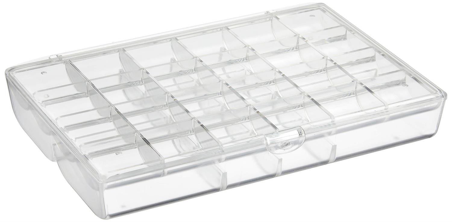 シンコハンガー(Shinkohanger) ビーズケースダブル 24マス plus クリア 日本製 透明 オーガナイザーボックス ストレージ 収納ケース 仕切り 小分け 手芸 用品 DIY トレー ネイル 小物 雑貨 ジュエリー ボタン パーツ 部品 素材 材料 管理 ミニ クラフト 182307