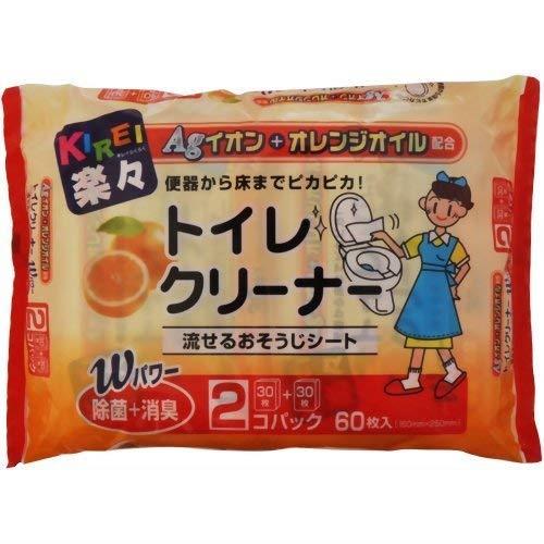 ティーエイチティ THT キレイ楽々 Agオレンジ除菌トイレクリーナー (30枚*2コ入) ホワイト