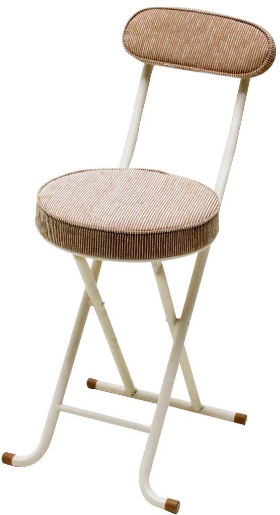 武田コーポレーション 【折りたたみ椅子・パイプ椅子・チェア・キッチンチェア】 背付き 折りたたみチェアー ベージュ(ライトブラウン) SOT-75BE サイズ:約34.3×47×75cm 座面高:約48.5cm