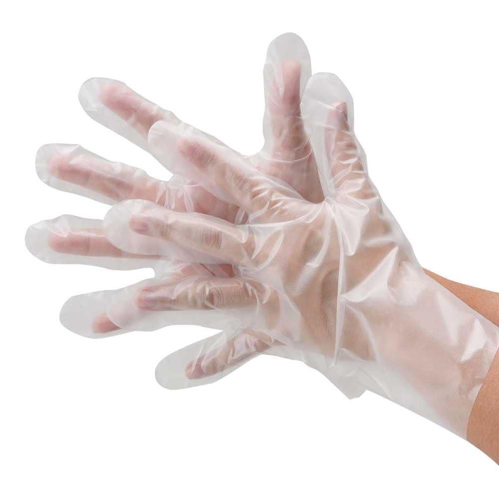 川西工業 ポリエチレン手袋 外エンボス エコノミー 100枚入 #2018 クリア M