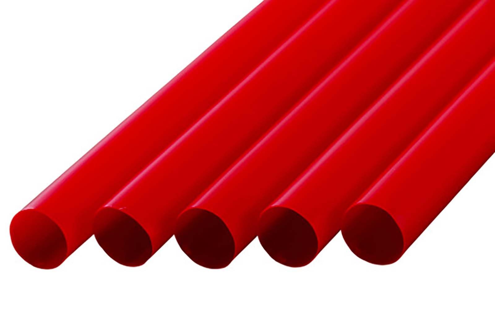 シバセ工業 609わらおストロー タピオカ用 ストレート 口径12mm×21cm 包装なし 130本入 赤 日本製