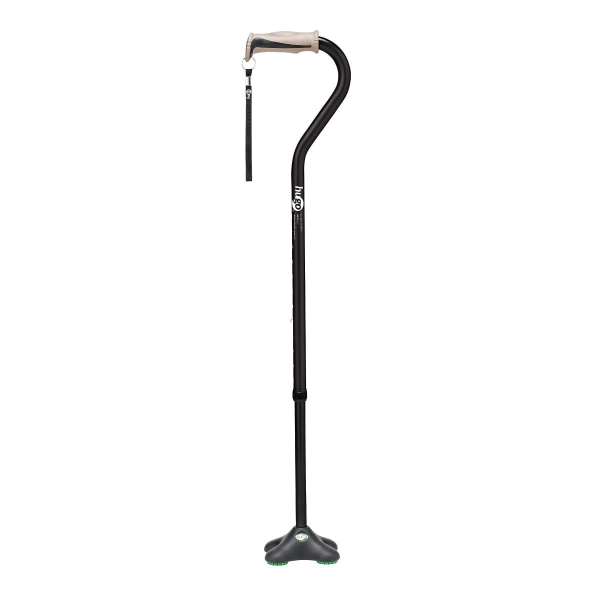 竹虎 ヒューゴステッキオフセット多点杖 ブラック