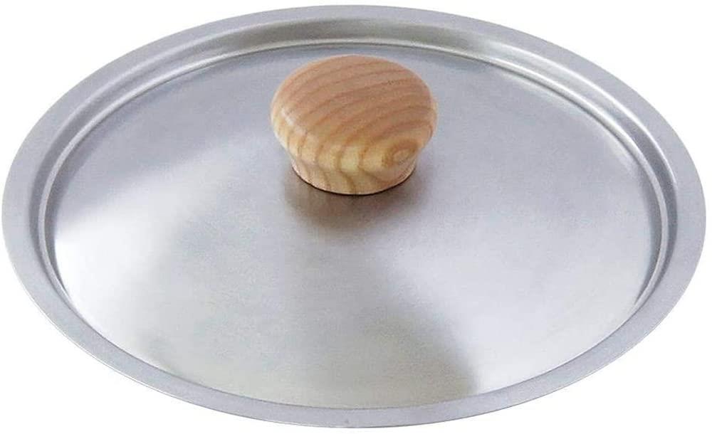ウルシヤマ金属工業 フライパン蓋 ステンレス製 鉄フライパンにも使える おしゃれな木材のつまみ 日本製 フライパンカバー ステンレス蓋 USF-20 ステンレス製 鍋フタ 鍋蓋