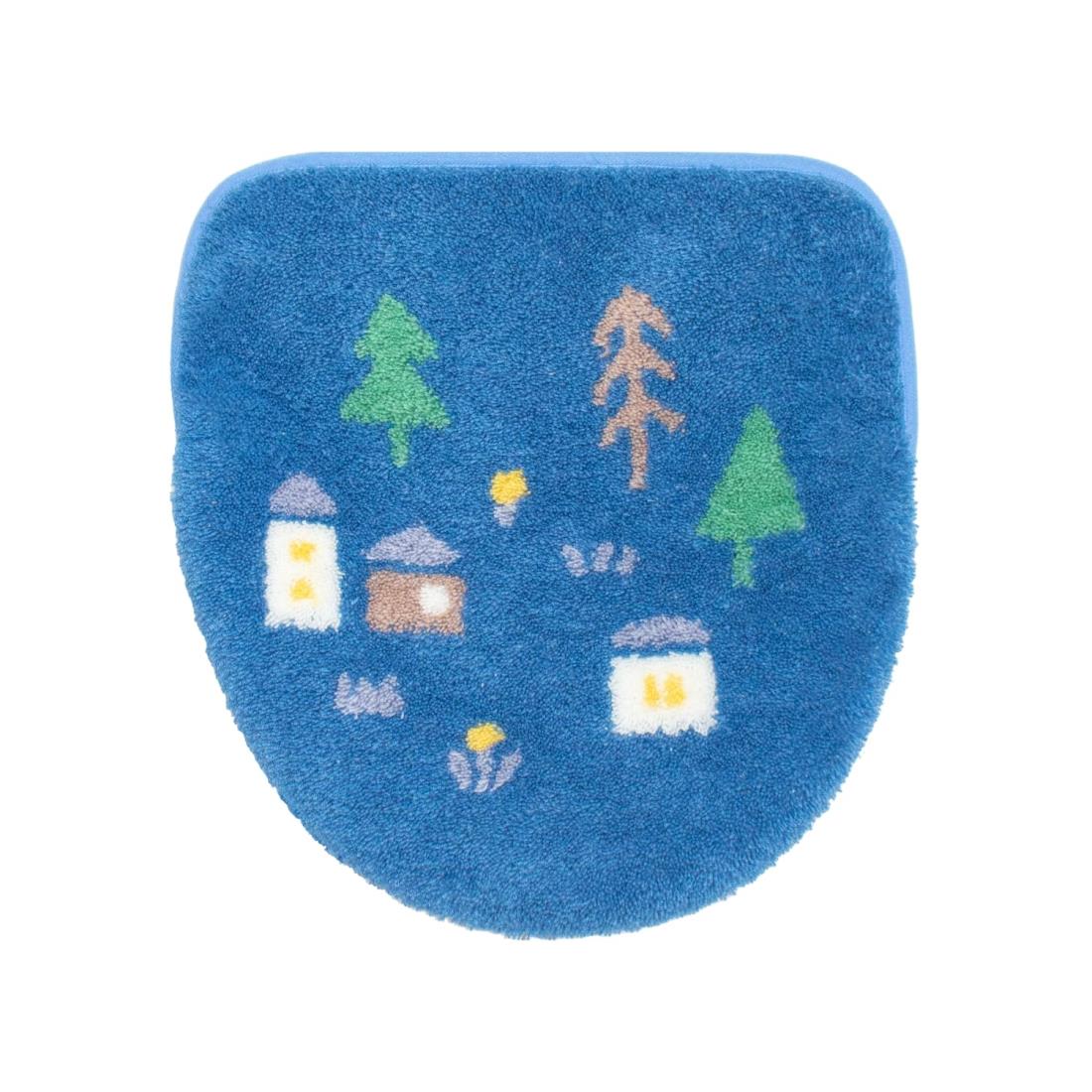 オカ(OKA) ナタルシーナリー トイレフタカバー ドレニモタイプ(兼用タイプ) ネイビー (北欧 かわいい ..