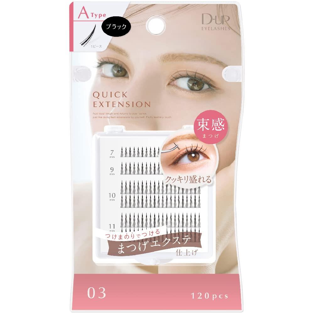 D-UP(ディーアップ) クイックエクステンション Atype 03 ブラック (120pcs)